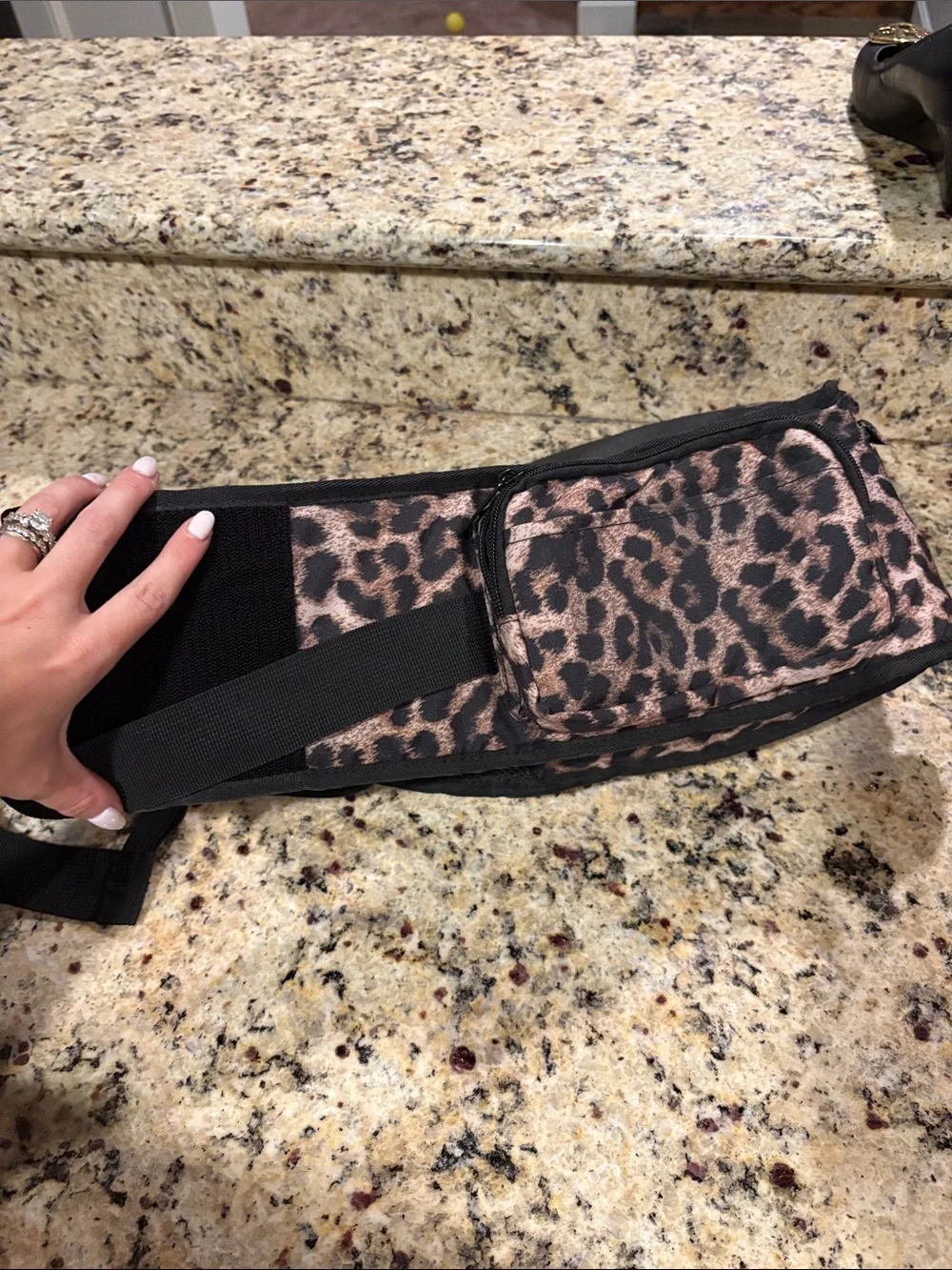 Momcozy Leopard Print Baby Waist Bag - Brown